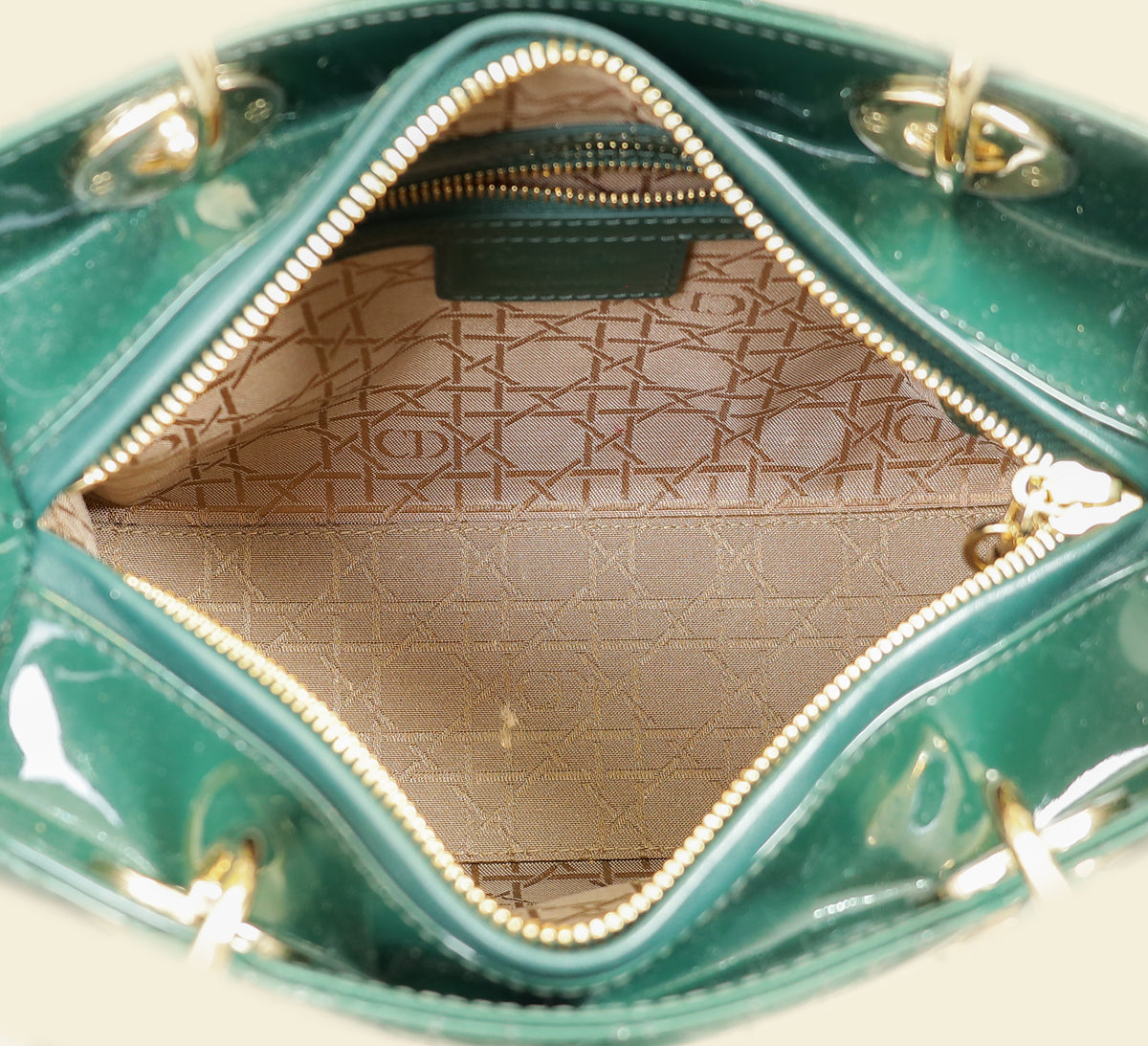Christian Dior Emerald Green Lady Dior Medium Bag