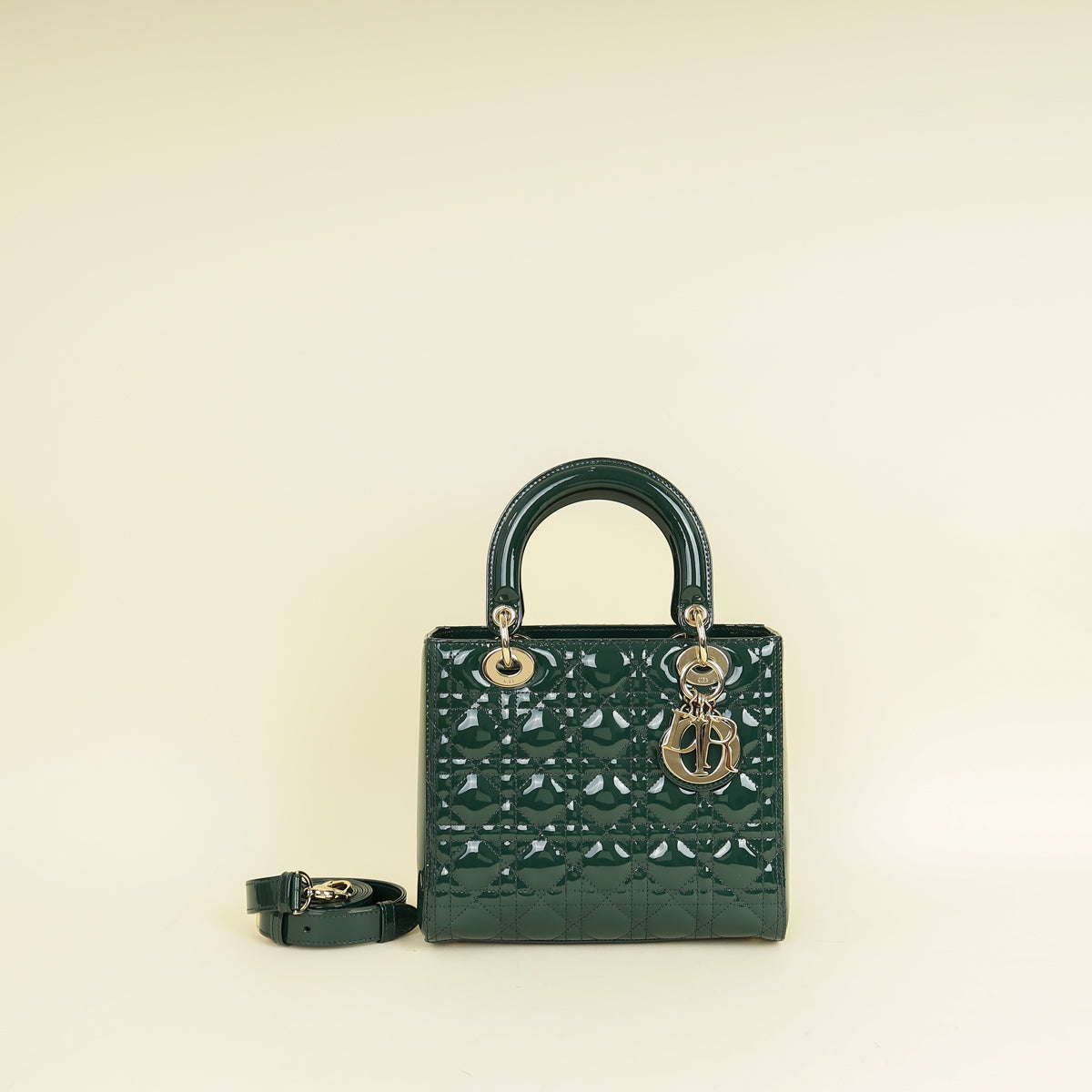 Christian Dior Emerald Green Lady Dior Medium Bag