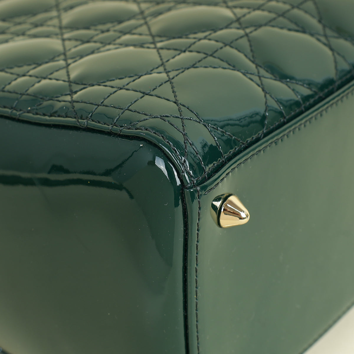 Christian Dior Emerald Green Lady Dior Medium Bag