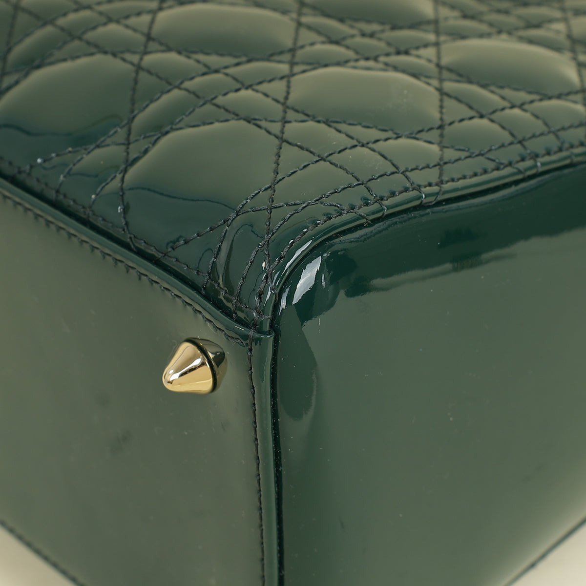 Christian Dior Emerald Green Lady Dior Medium Bag