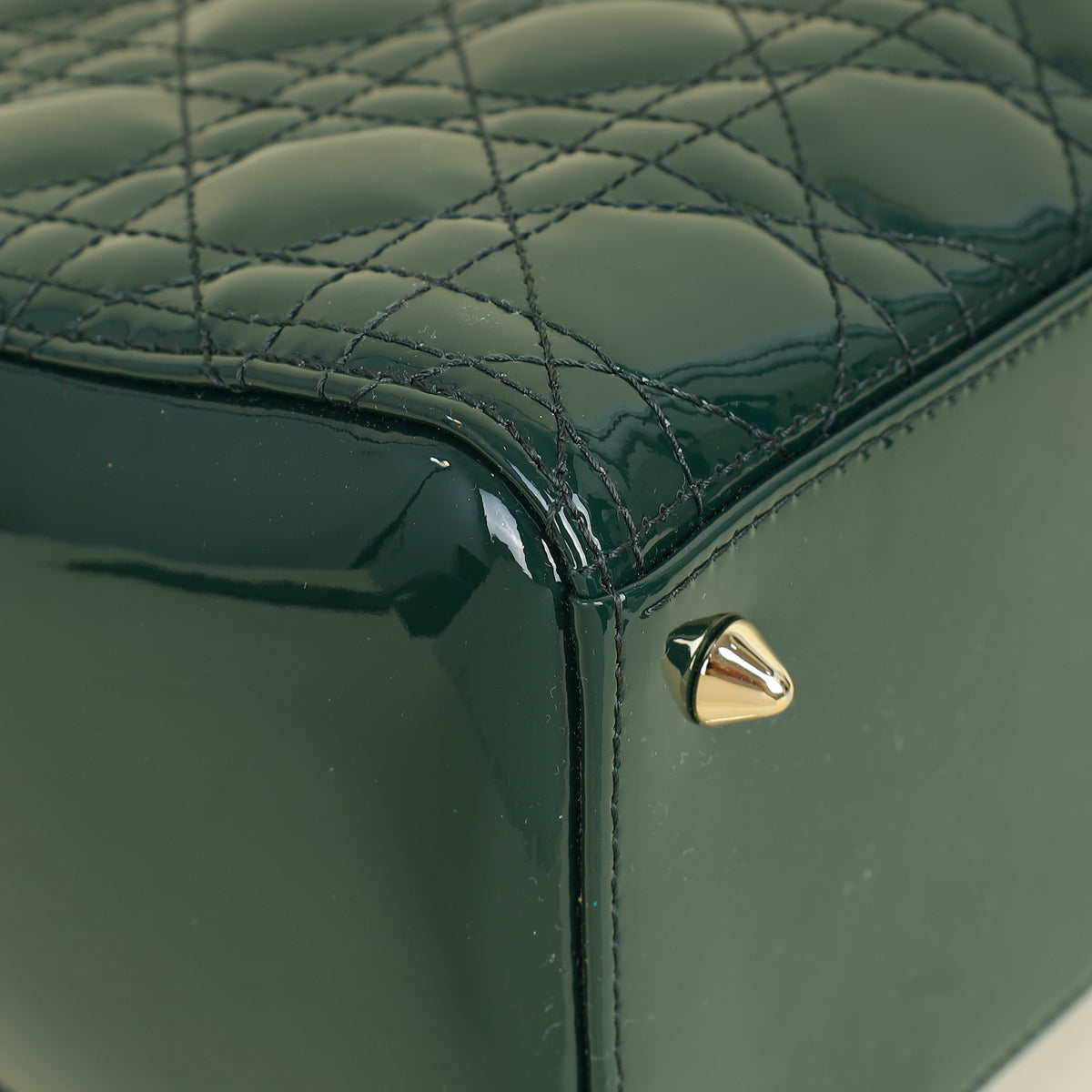 Christian Dior Emerald Green Lady Dior Medium Bag