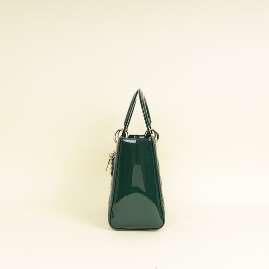 Christian Dior Emerald Green Lady Dior Medium Bag