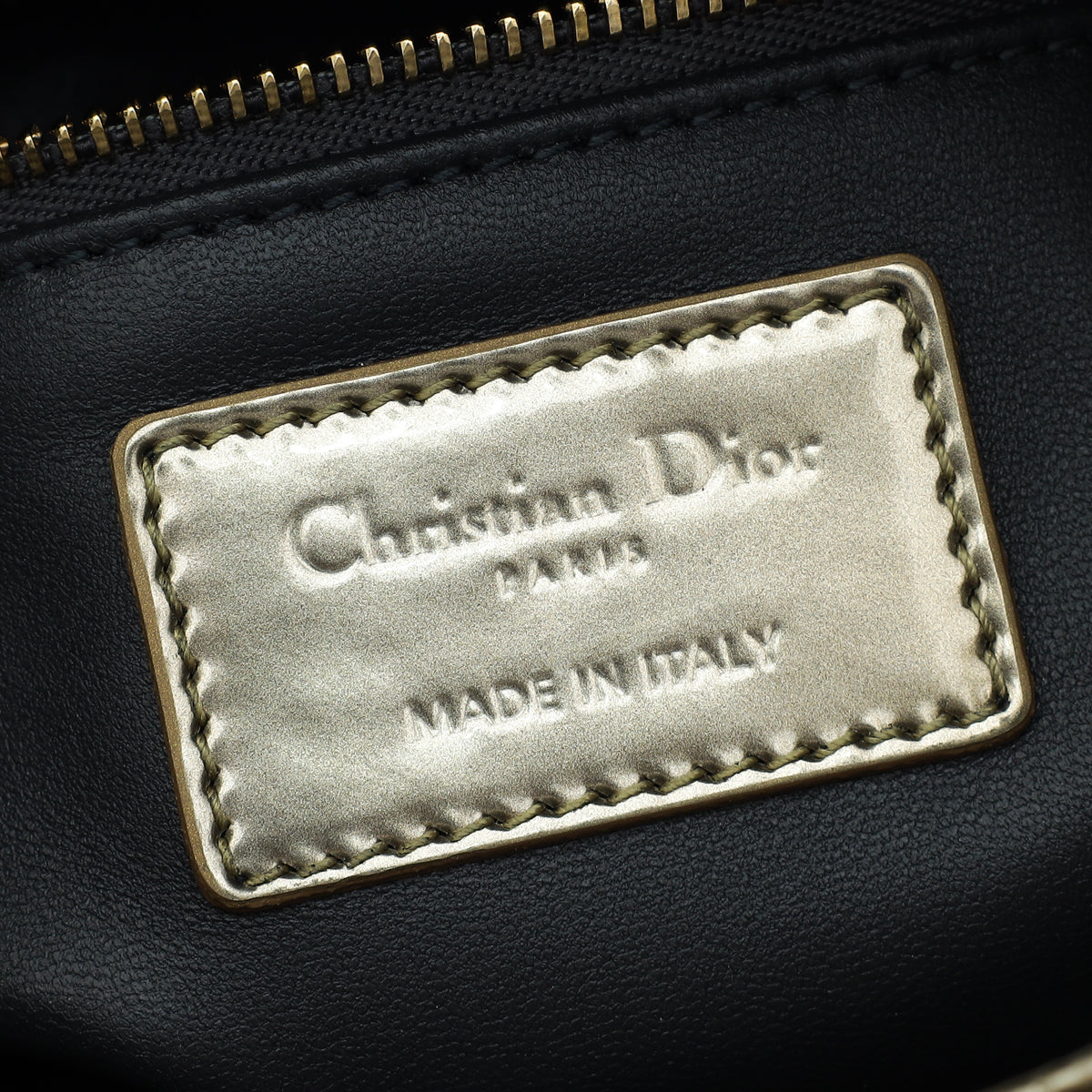 Christian Dior Champaign Lady Dior Microcannage Mini Chain Bag