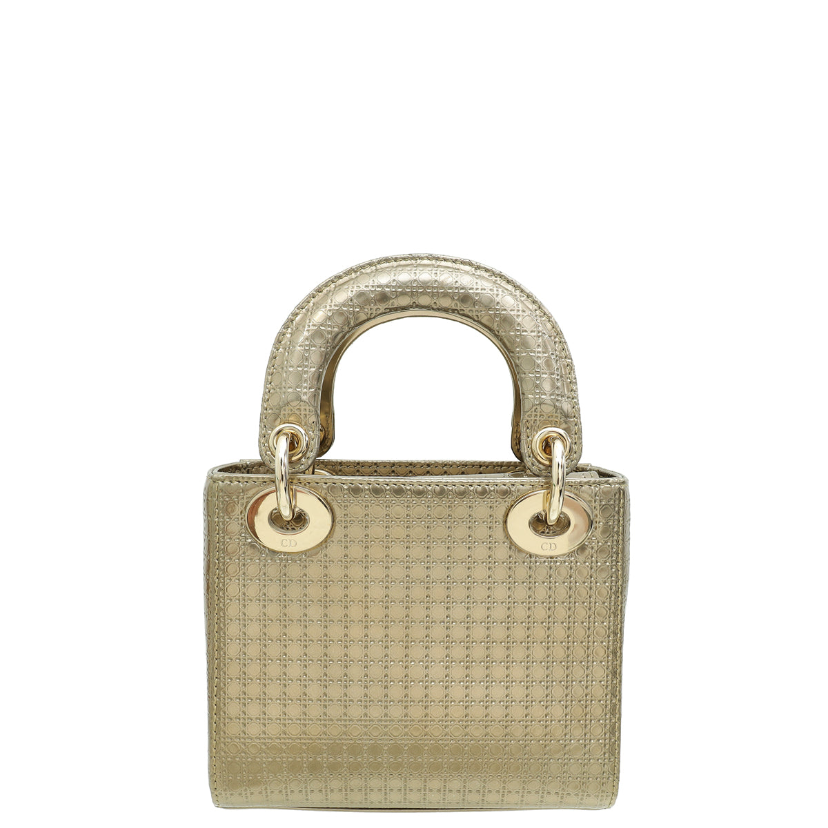 Christian Dior Champaign Lady Dior Microcannage Mini Chain Bag-Christian Dior-THE CLOSET