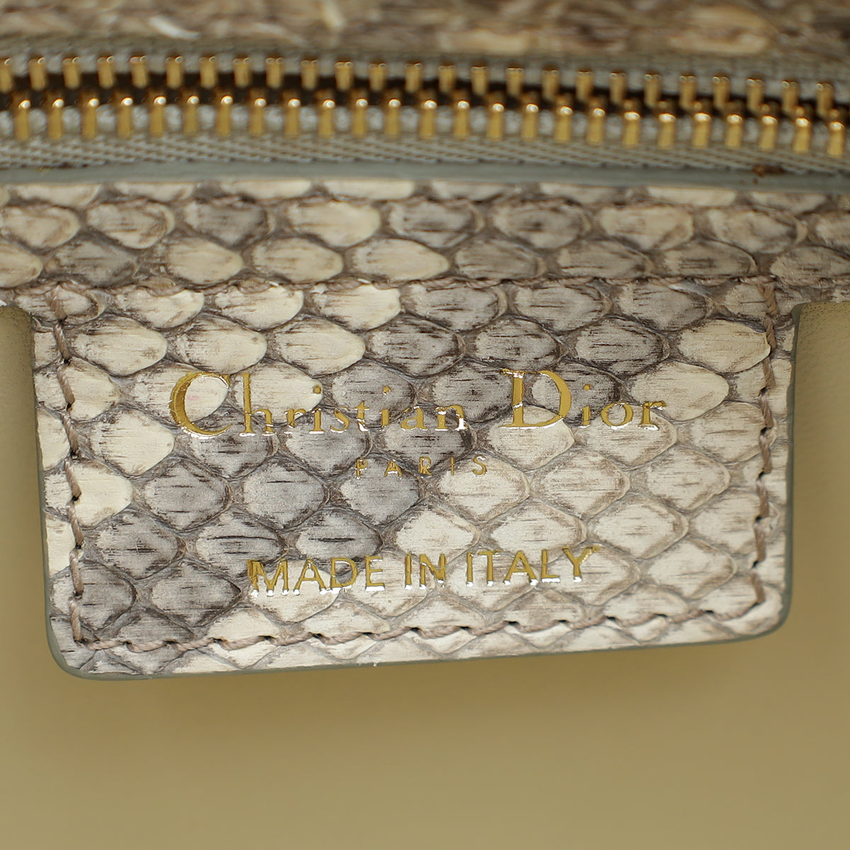 Christian Dior Beige Python Ombre Lady Dior Medium Bag