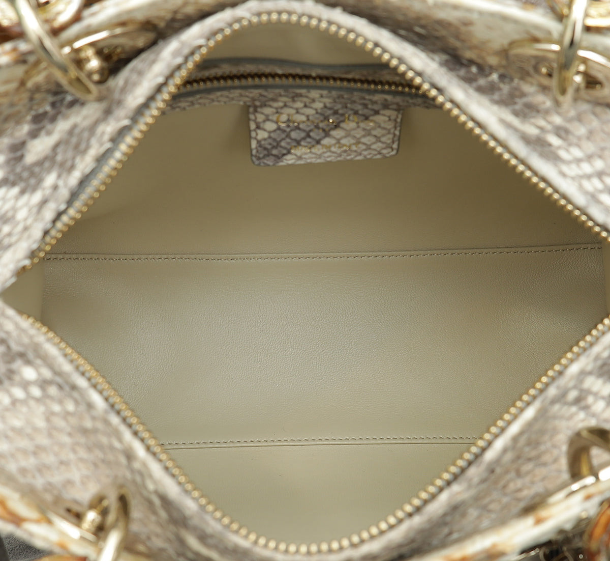 Christian Dior Beige Python Ombre Lady Dior Medium Bag