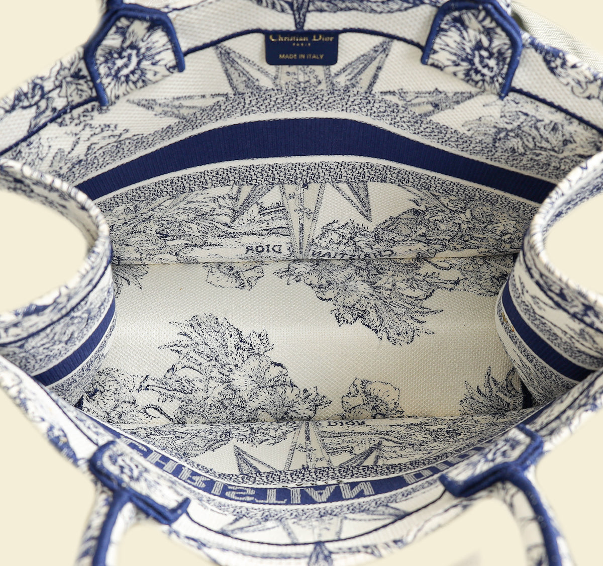 Christian Dior Bicolor Reve d'Infini Embroidery Book Tote Medium Bag