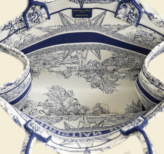 Christian Dior Bicolor Reve d'Infini Embroidery Book Tote Medium Bag