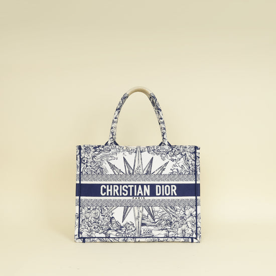 Christian Dior Bicolor Reve d'Infini Embroidery Book Tote Medium Bag