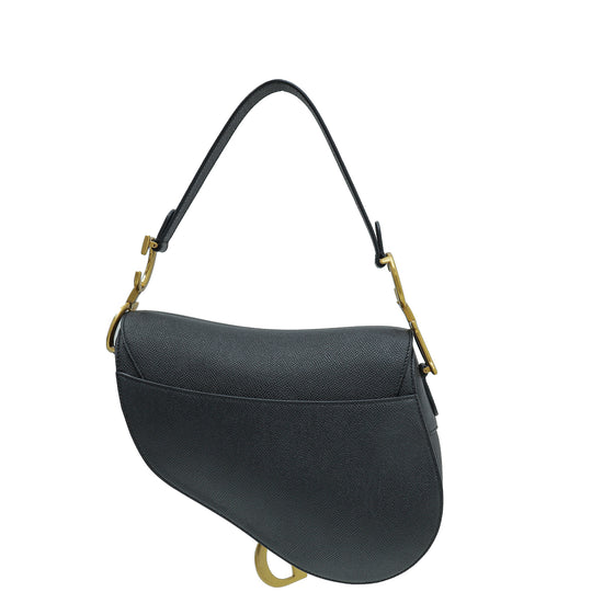 Christian Dior Black Saddle Satchel Medium Bag