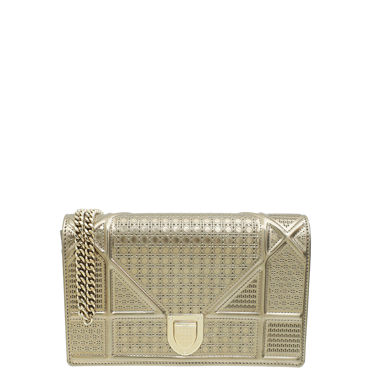 Christian Dior Champaign Diorama Microcannage Wallet On Chain-Christian Dior-THE CLOSET