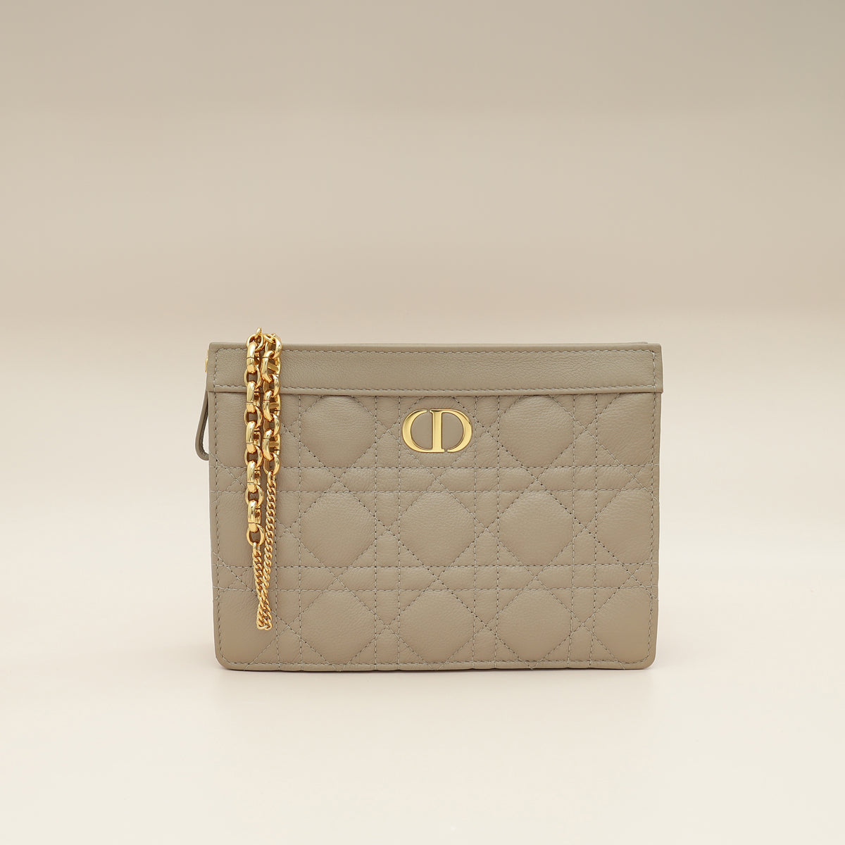 Christian Dior Sand Supple Caro Every Dior Cannage Pouch-Christian Dior-THE CLOSET