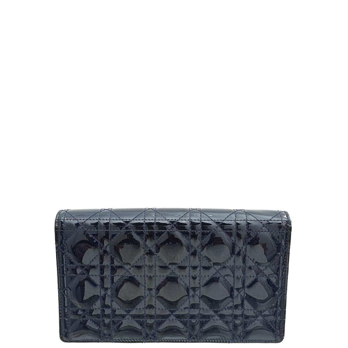 Christian Dior Indigo Blue Lady Dior Pouch With Chain-Christian Dior-THE CLOSET