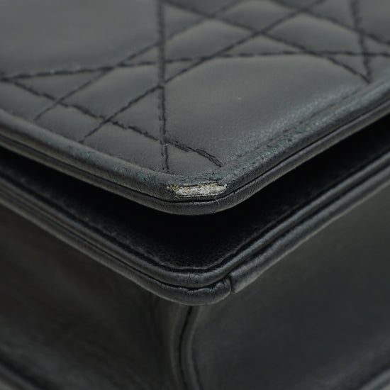 Load image into Gallery viewer, Christian Dior Black Lady Dior Pouch With Chain

