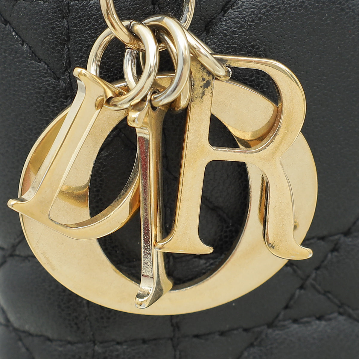 Christian Dior Black Lady Dior Pouch With Chain