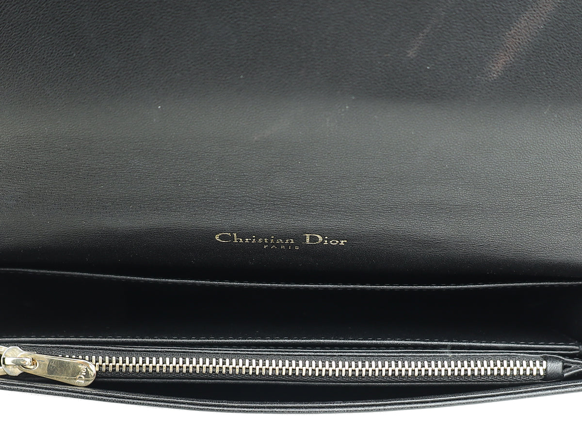 Christian Dior Black Lady Dior Pouch With Chain
