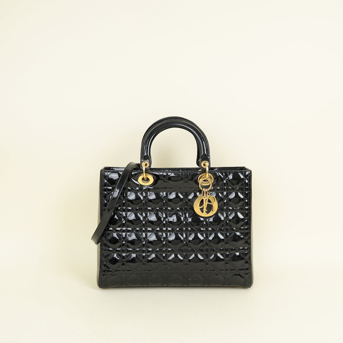 Christian Dior Black Lady Dior Large Bag