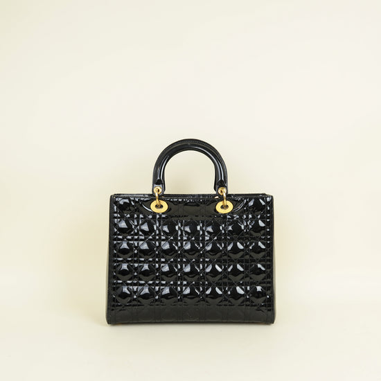 Christian Dior Black Lady Dior Large Bag