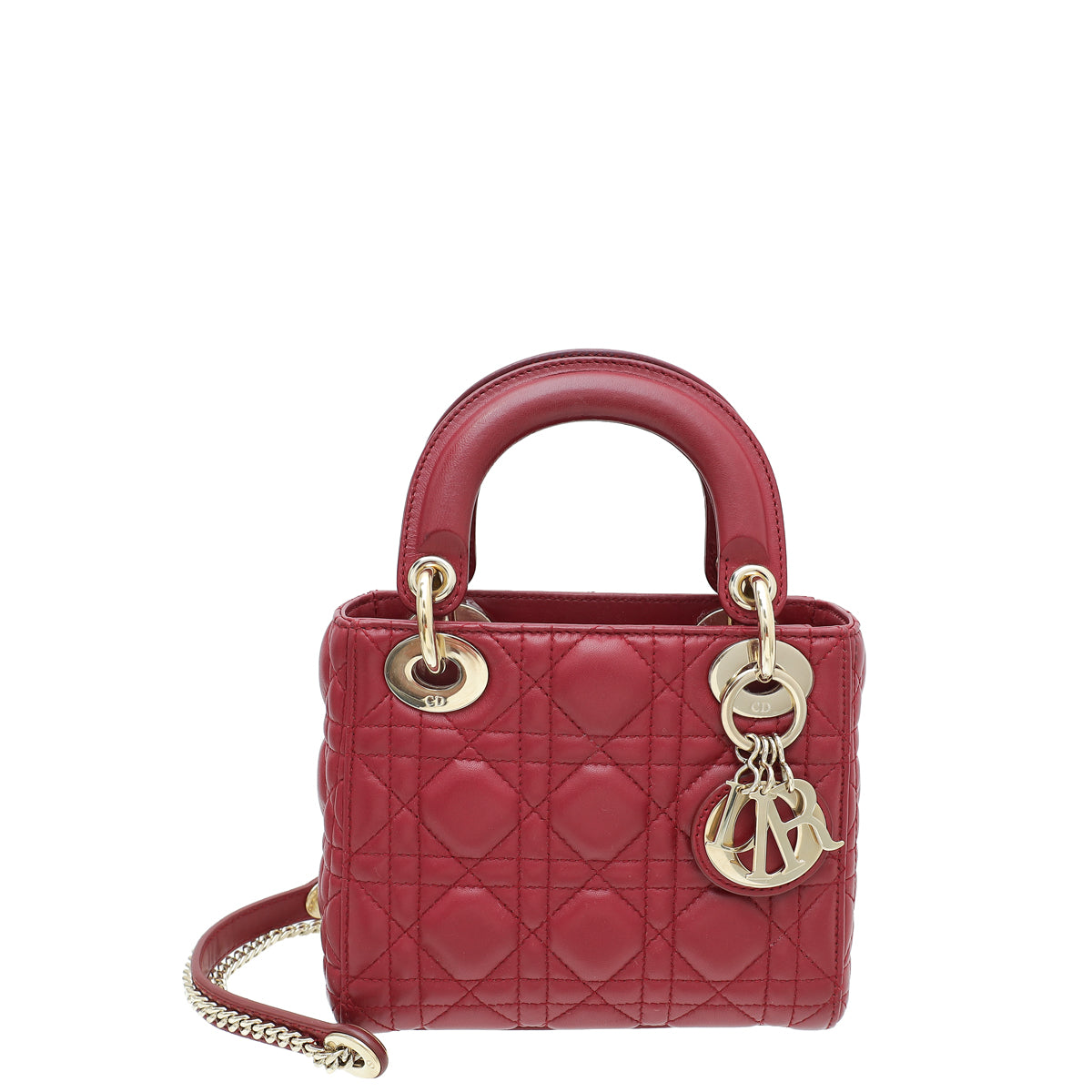 Christian Dior Red Chain Mini Lady Dior Bag-Christian Dior-THE CLOSET