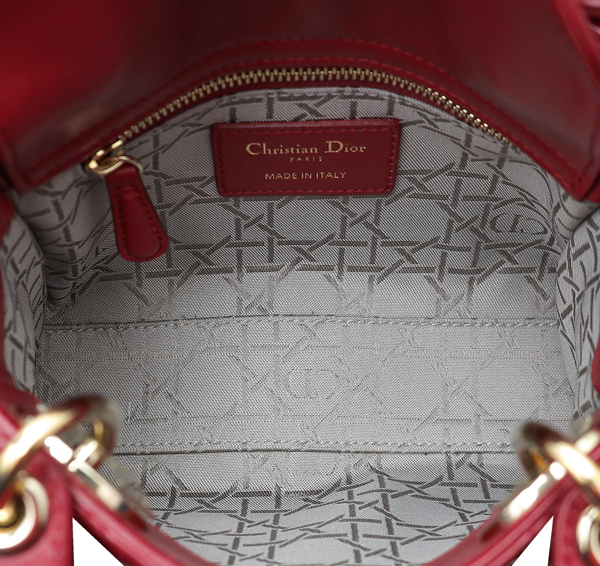 Christian Dior Red Chain Mini Lady Dior Bag