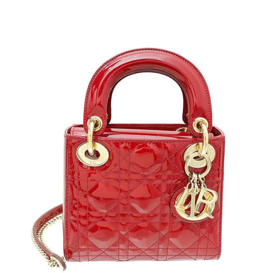 Christian Dior Red Chain Mini Lady Dior Bag