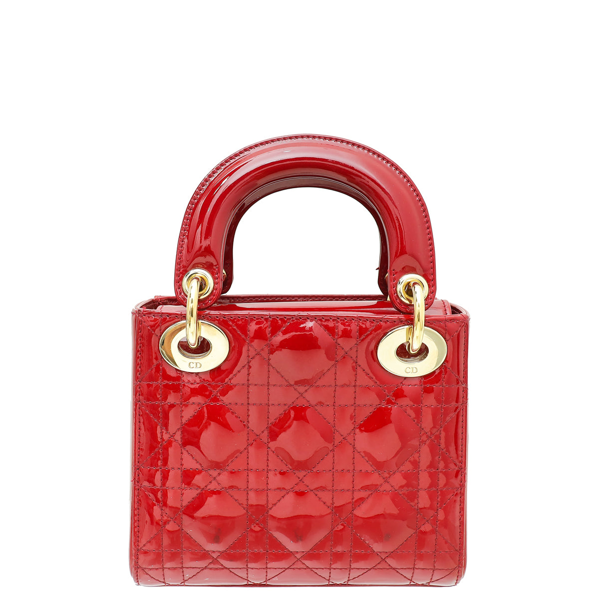 Christian Dior Red Chain Mini Lady Dior Bag-Christian Dior-THE CLOSET