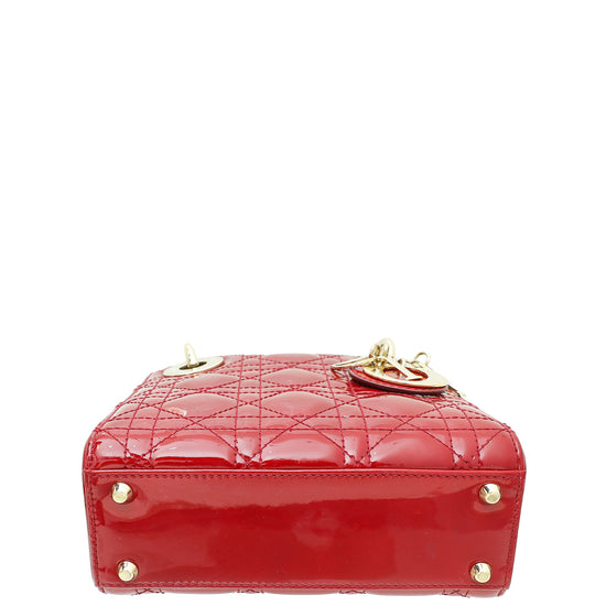 Christian Dior Red Chain Mini Lady Dior Bag