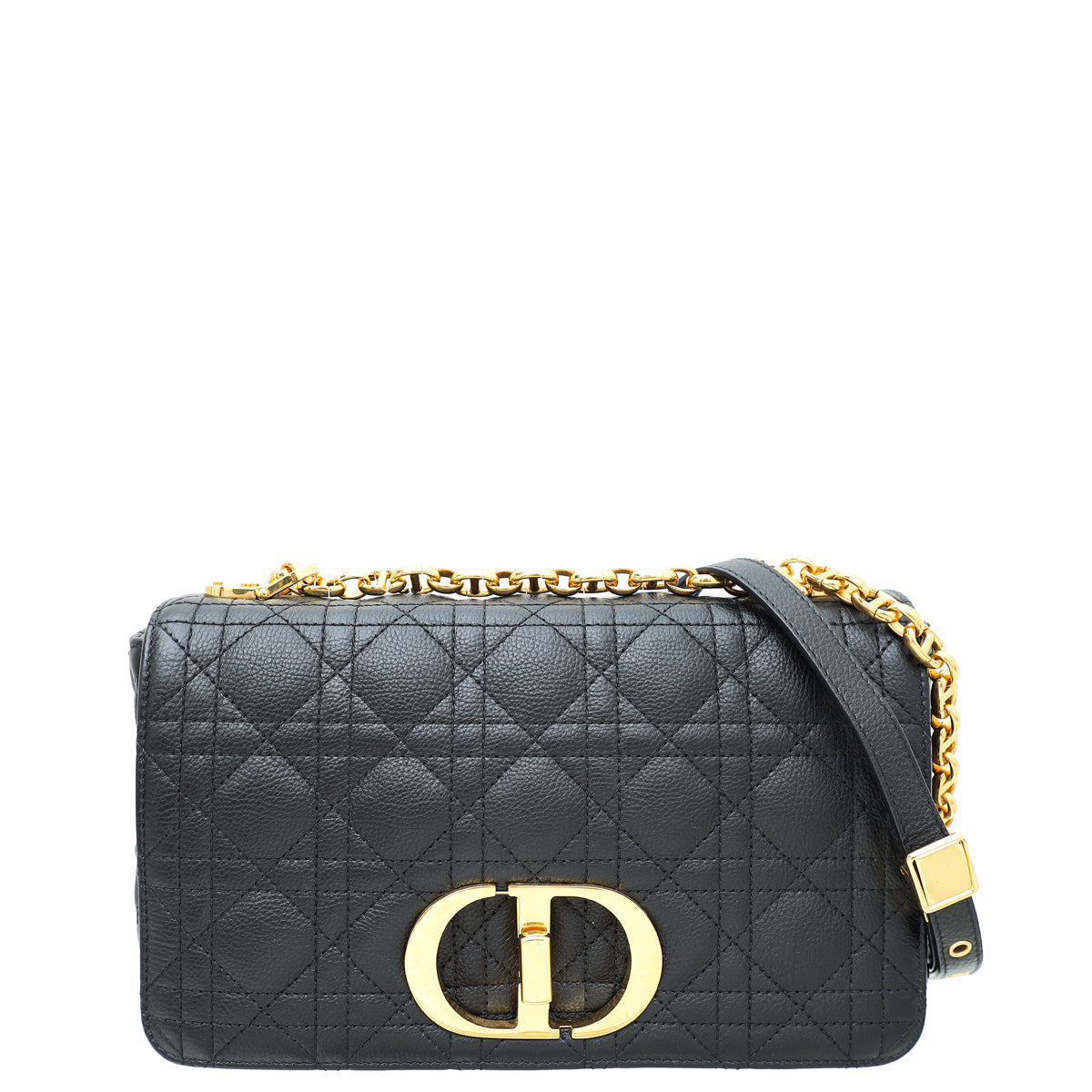 Christian Dior Black Caro Quilted Macrocannage Medium Bag-Christian Dior-THE CLOSET