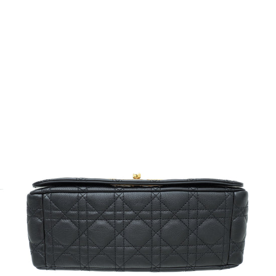 Christian Dior Black Caro Quilted Macrocannage Medium Bag