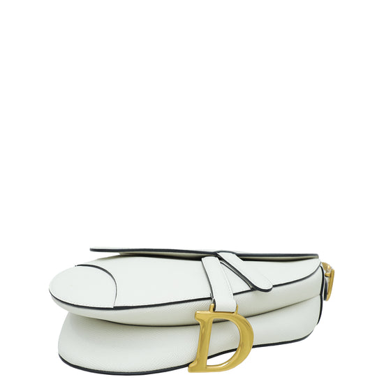 Christian Dior White Saddle Medium Bag