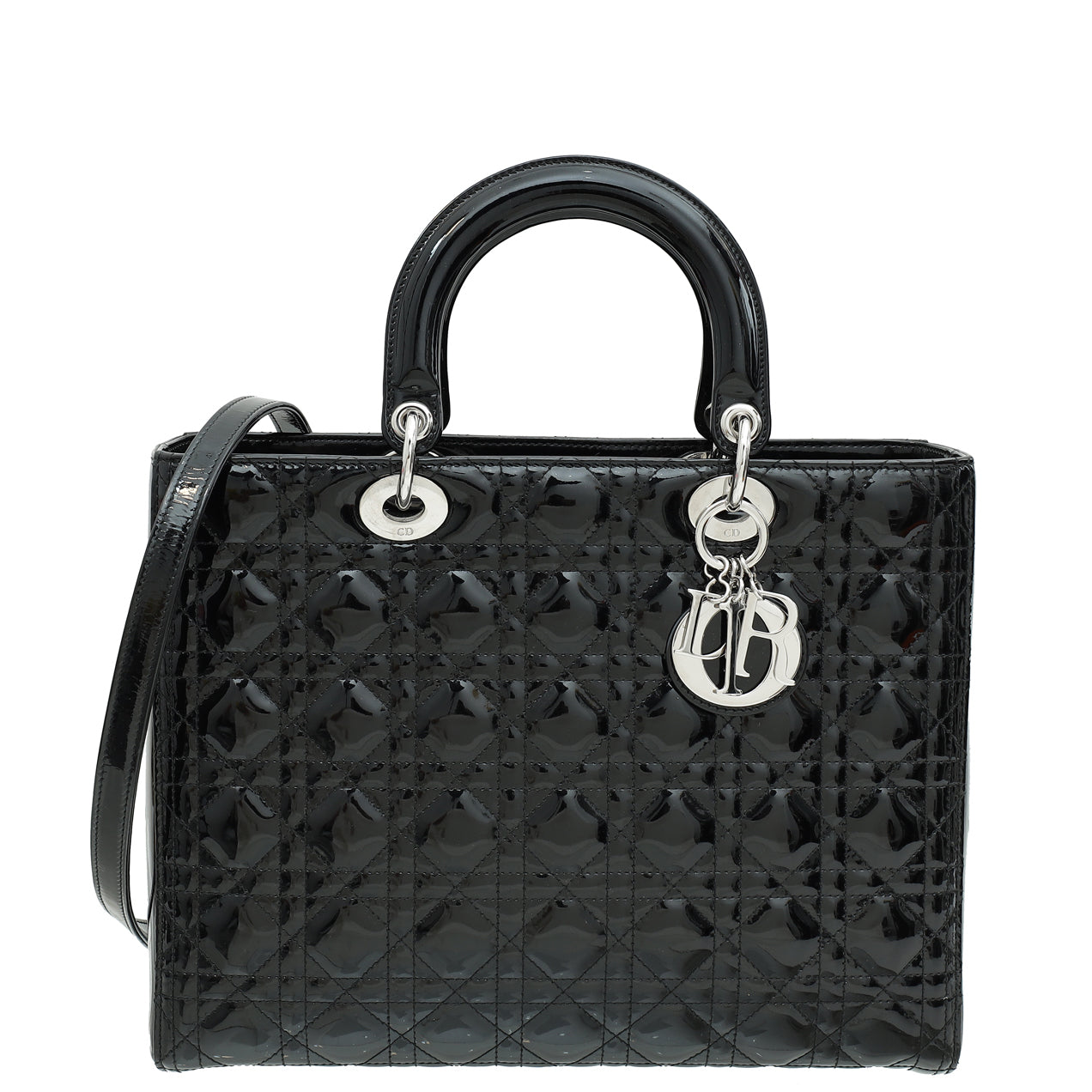 Christian Dior Black Lady Dior Large Bag