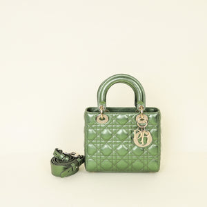 Christian Dior Metallic Green My ABCDior Lady Dior Small Bag