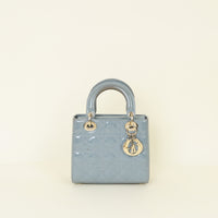 Christian Dior Stone Blue Lady Dior Small Bag