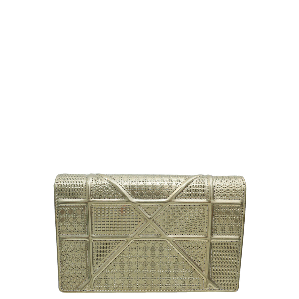 Christian Dior Champaign Microcannage Diorama Wallet On Chain