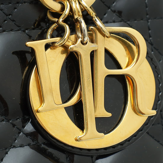 Christian Dior Black Lady Dior Medium Bag