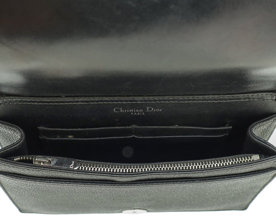 Christian Dior Black Diorama Wallet On Chain