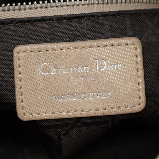 Christian Dior Metallic Beige Lady Dior Mini Chain Bag