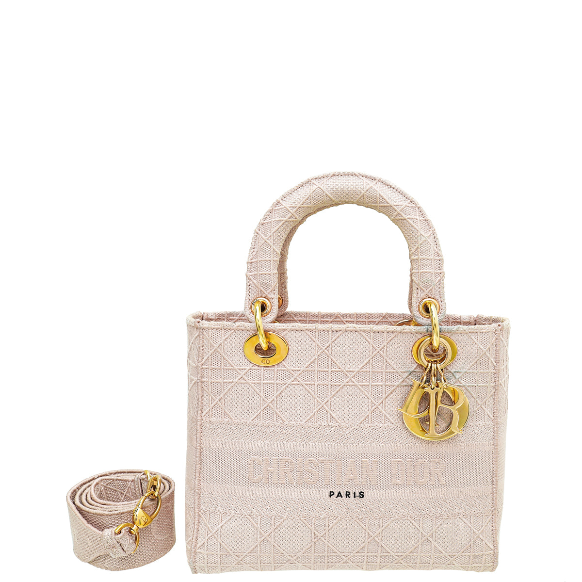 Christian Dior Rosewood Lady D-Lite Cannage Embroidery Medium Bag-Christian Dior-THE CLOSET