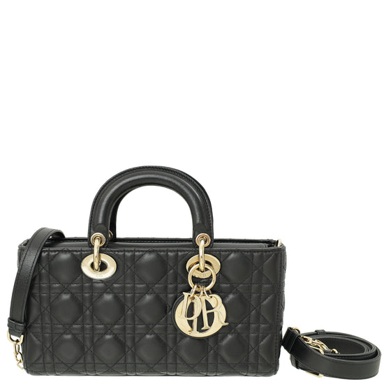 Christian Dior Black Lady D-Joy Medium Bag