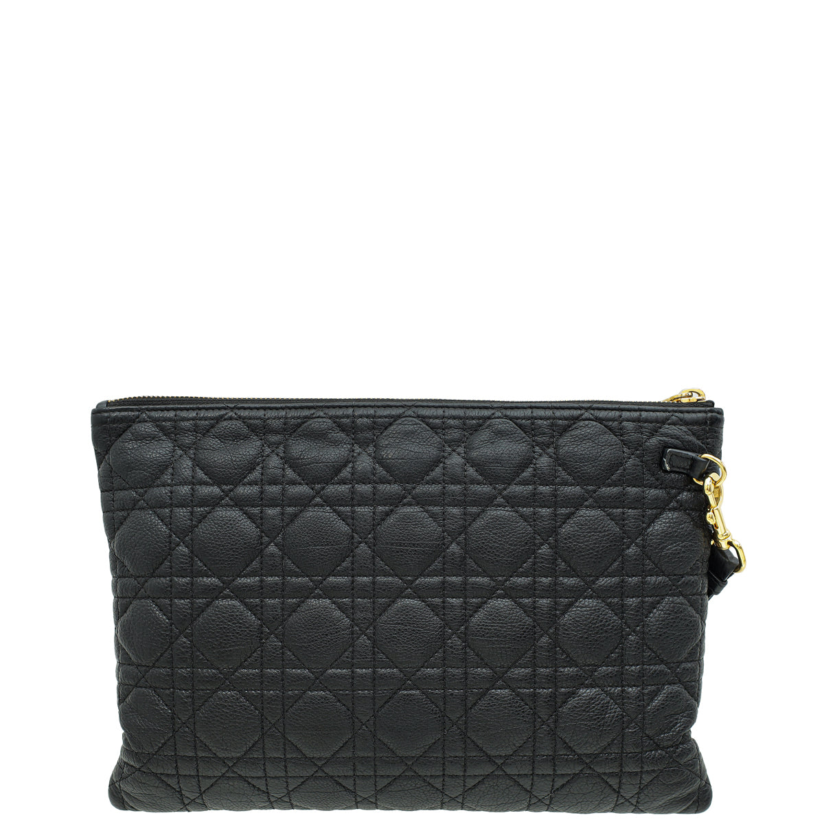 Christian Dior Black Cannage Caro Daily Large Pouch-Christian Dior-THE CLOSET