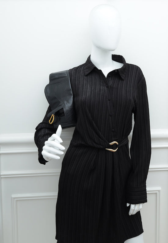 Load image into Gallery viewer, Christian Dior Black Saddle Belt Bag
