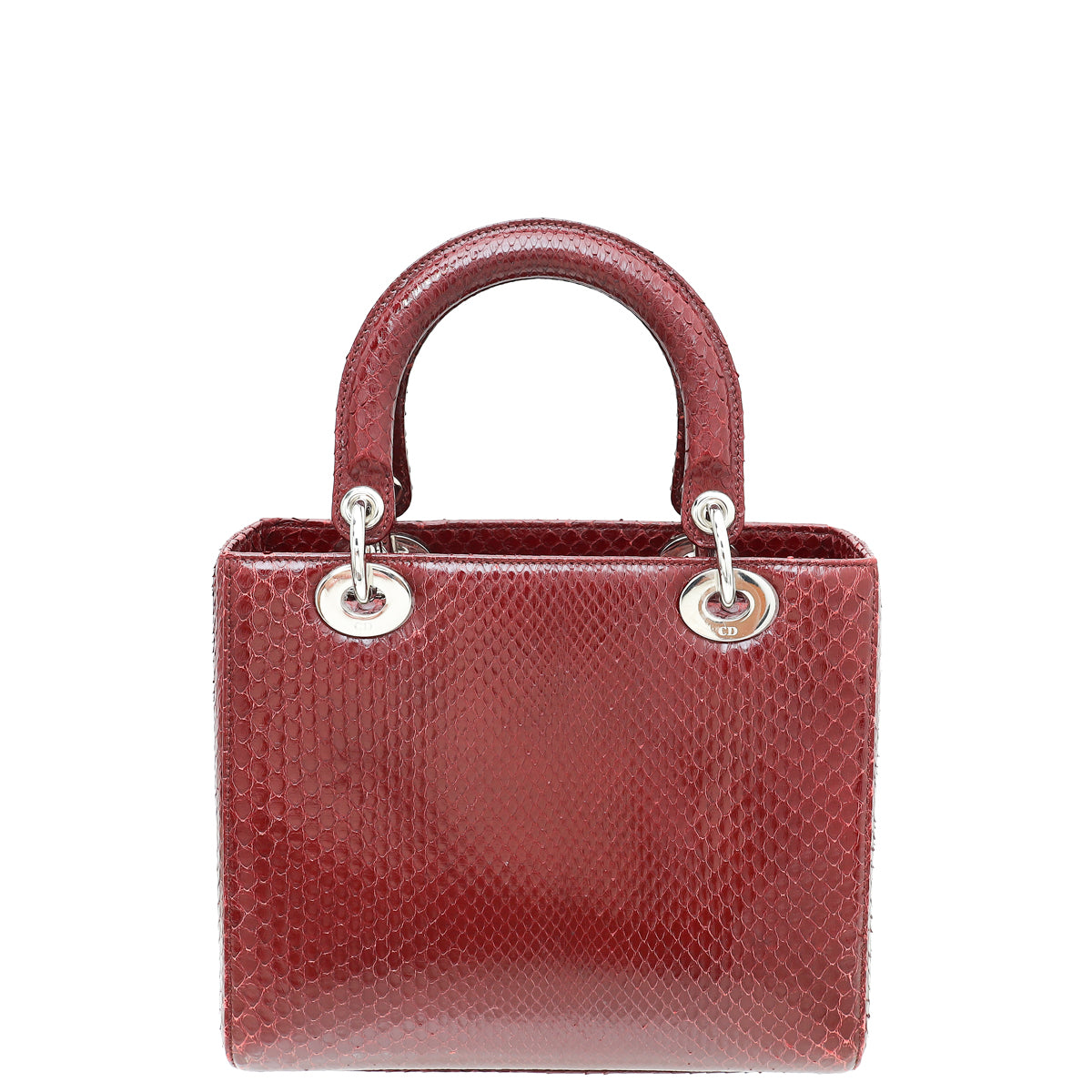 Christian Dior Shiny Burgundy Python Lady Dior Medium Bag-Christian Dior-THE CLOSET