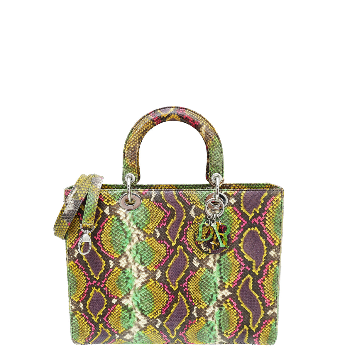 Christian Dior Multicolor Python Lady Dior Ltd. Ed. Defile Ete 2014 Large Bag-Christian Dior-THE CLOSET