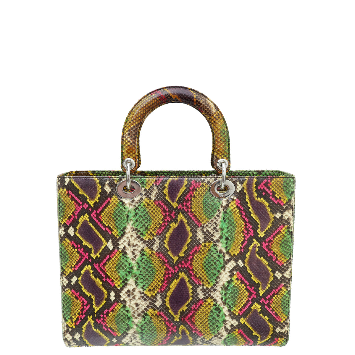 Christian Dior Multicolor Python Lady Dior Ltd. Ed. Defile Ete 2014 Large Bag