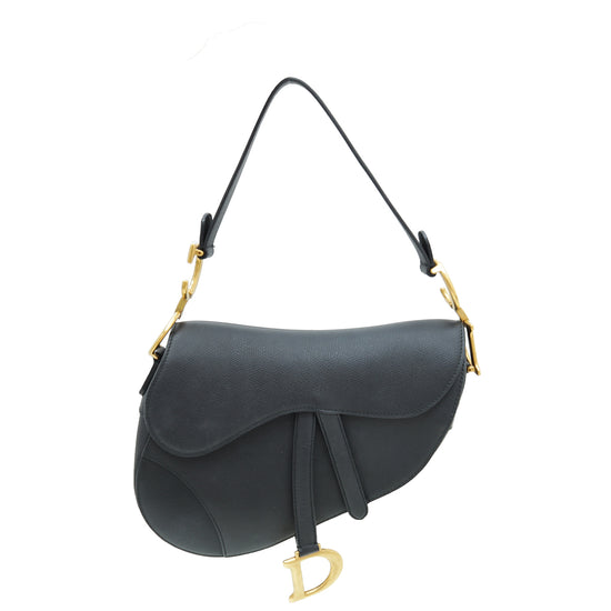 Christian Dior Black Saddle Medium Bag