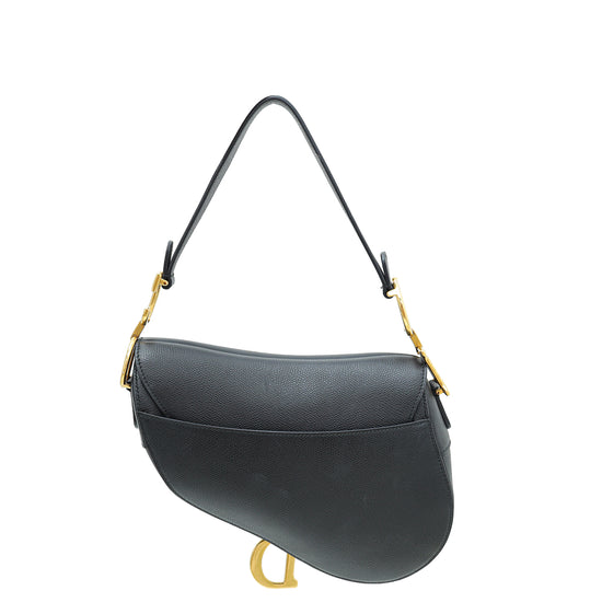 Christian Dior Black Saddle Medium Bag