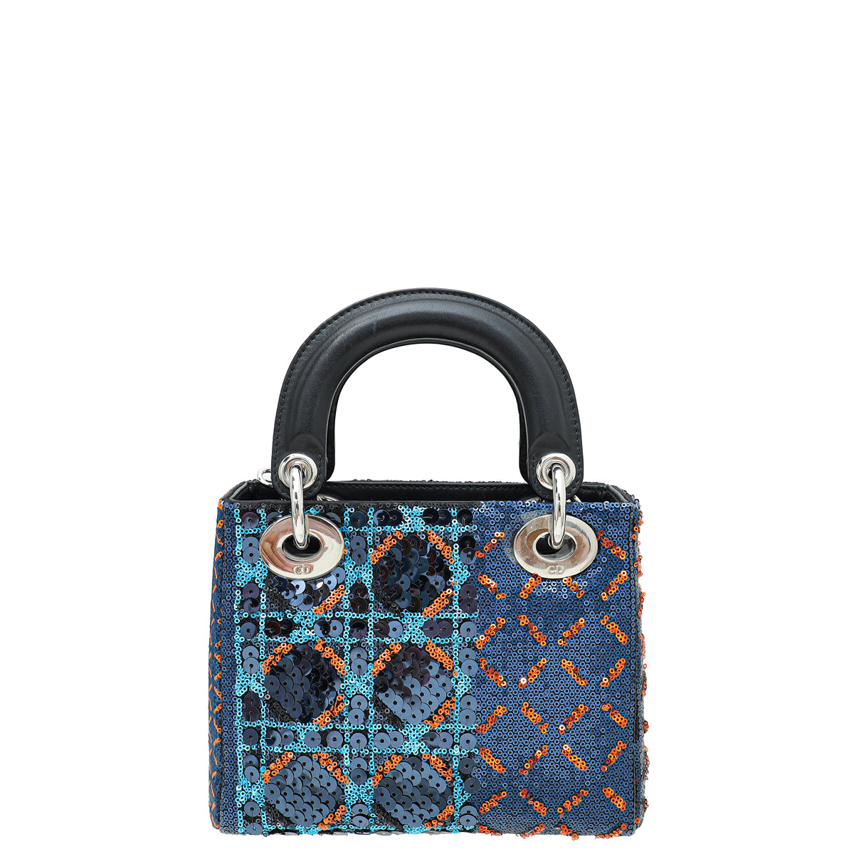 Christian Dior Black Cannage Sequins Embroidered Chain Mini Lady Dior Bag-Christian Dior-THE CLOSET