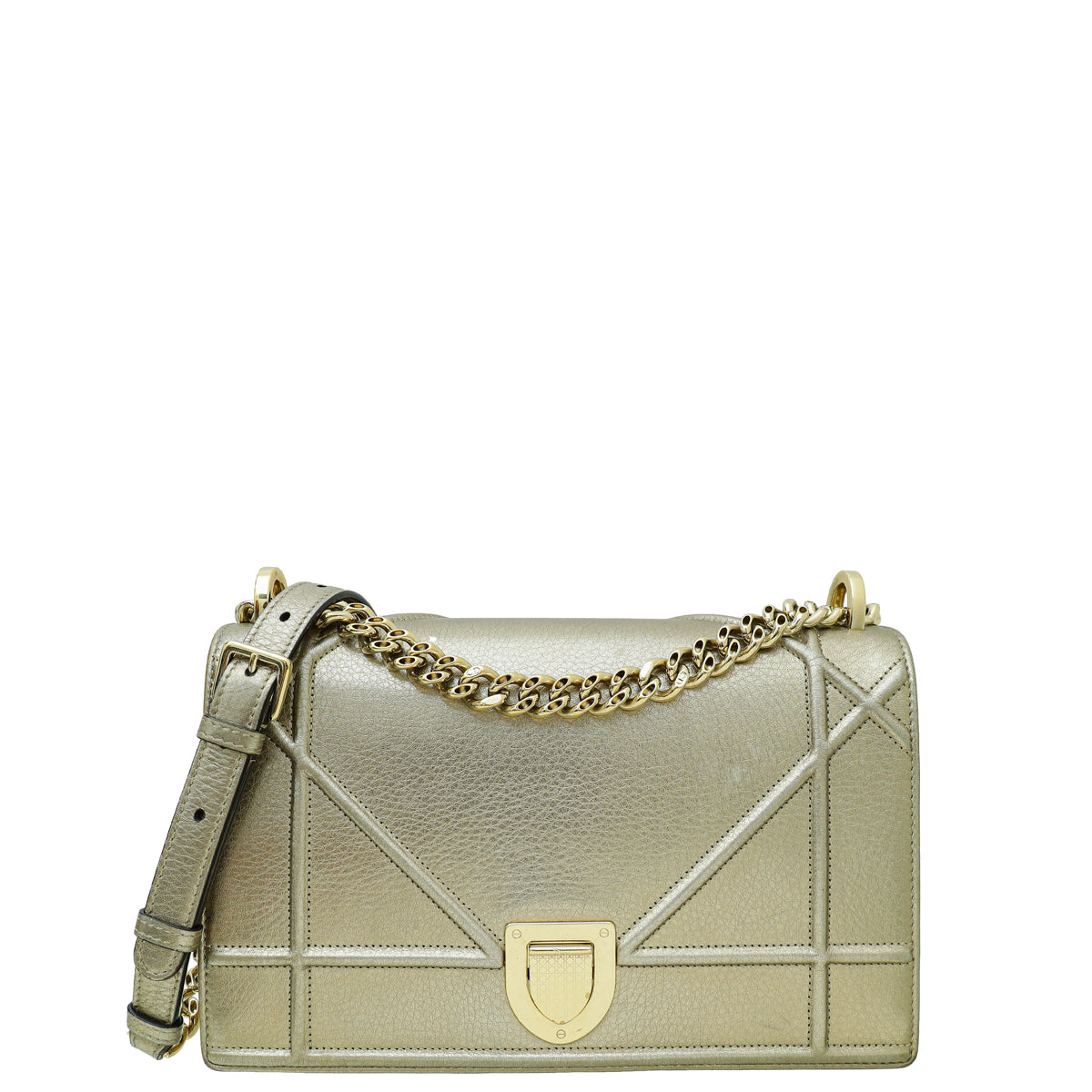 Christian Dior Metallic Champagne Diorama Medium Bag-Christian Dior-THE CLOSET