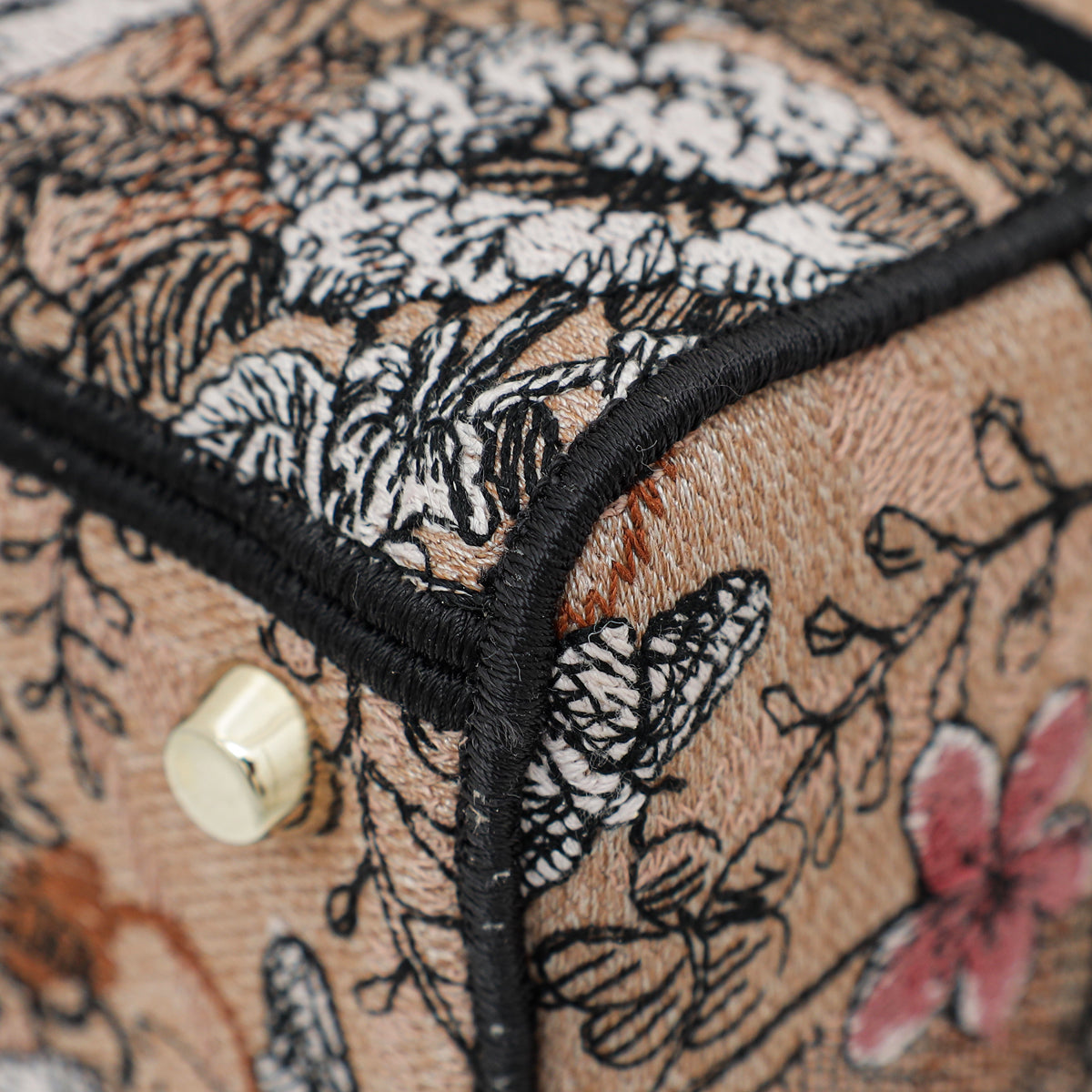 Christian Dior's lady D bag with pink embroidery Jardin Magique