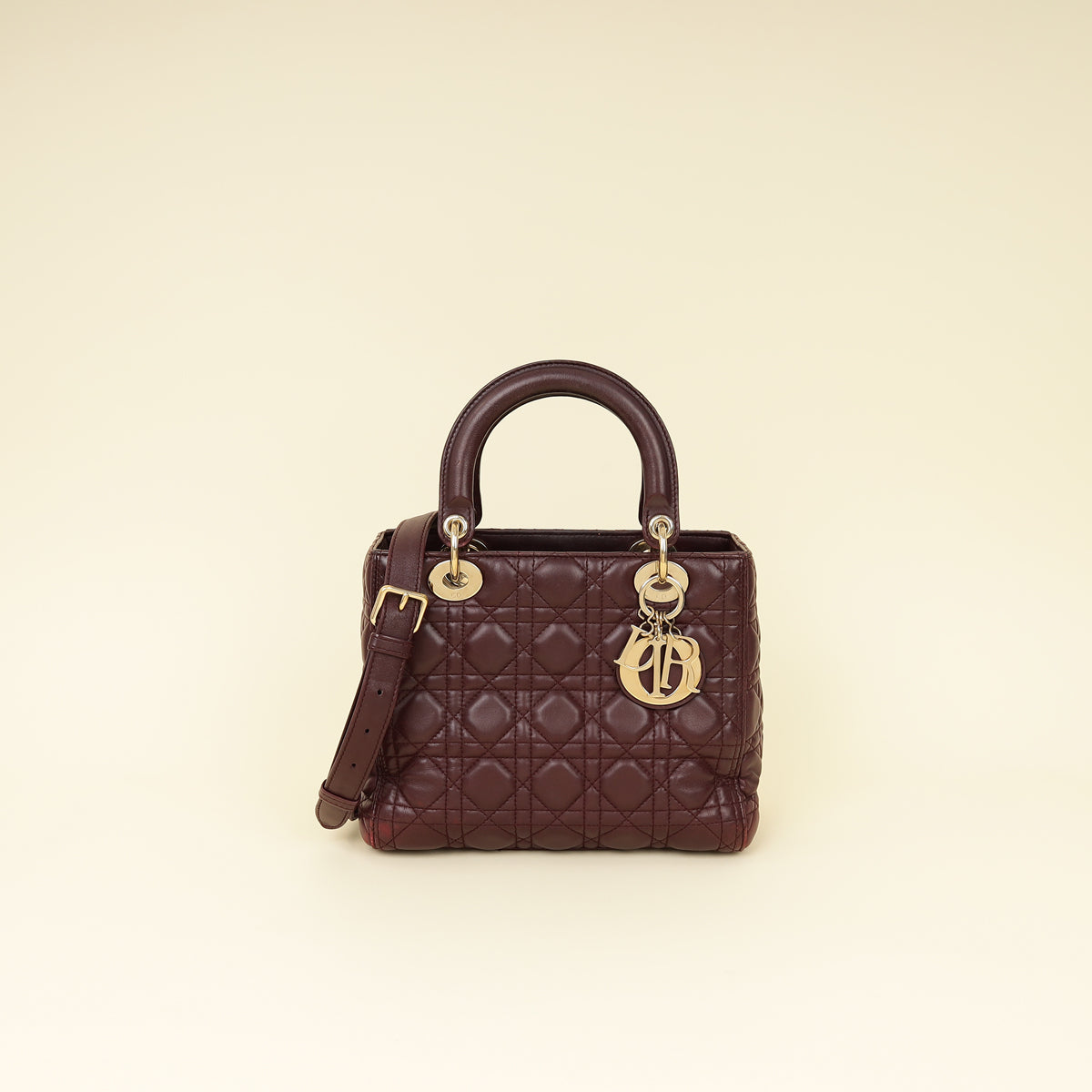 Christian Dior Burgundy Lady Dior Medium Bag-Christian Dior-THE CLOSET